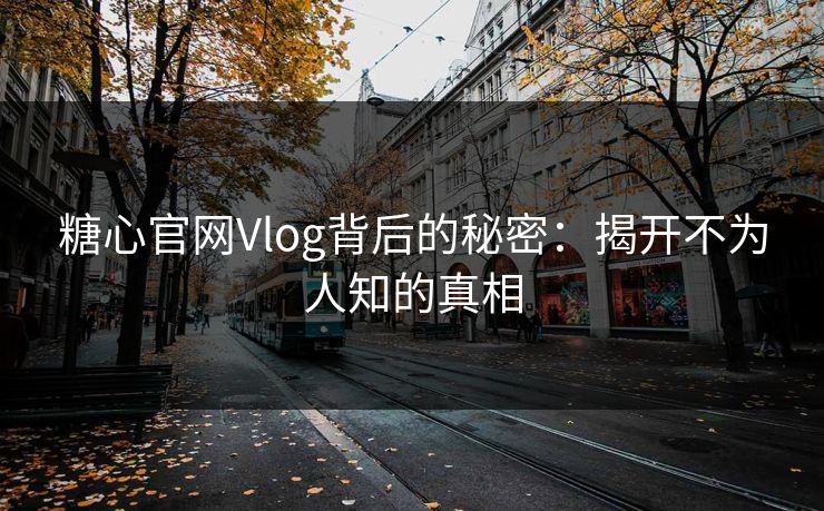 糖心官网Vlog背后的秘密：揭开不为人知的真相  第1张