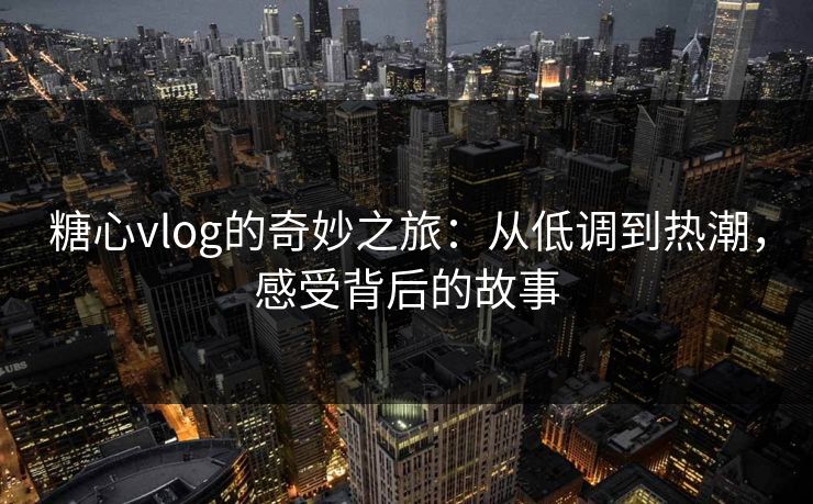 糖心vlog的奇妙之旅：从低调到热潮，感受背后的故事  第1张