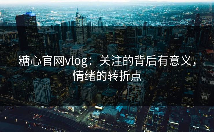 糖心官网vlog：关注的背后有意义，情绪的转折点  第1张