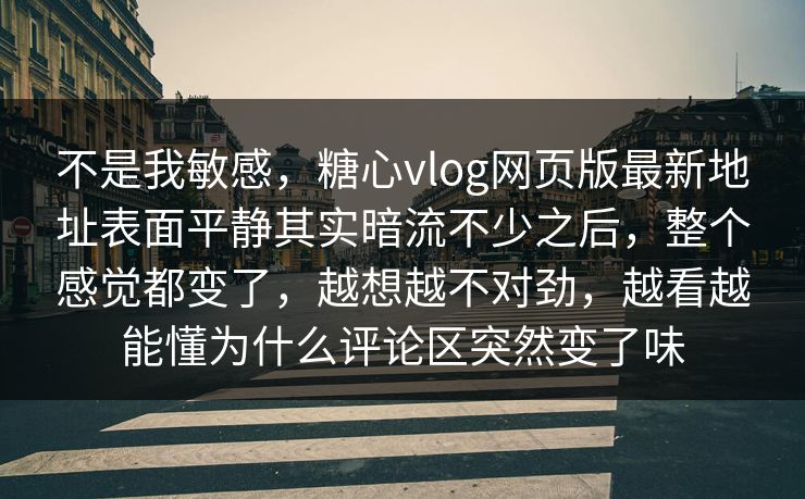 不是我敏感，糖心vlog网页版最新地址表面平静其实暗流不少之后，整个感觉都变了，越想越不对劲，越看越能懂为什么评论区突然变了味  第1张