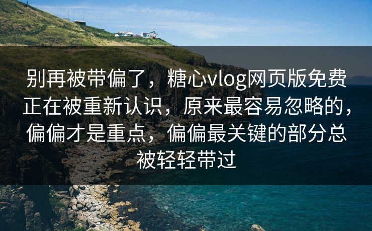 别再被带偏了，糖心vlog网页版免费正在被重新认识，原来最容易忽略的，偏偏才是重点，偏偏最关键的部分总被轻轻带过