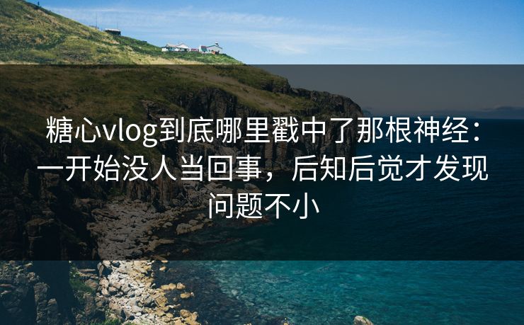 糖心vlog到底哪里戳中了那根神经：一开始没人当回事，后知后觉才发现问题不小  第1张