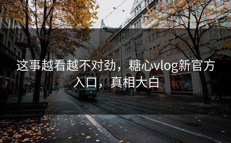 这事越看越不对劲，糖心vlog新官方入口，真相大白