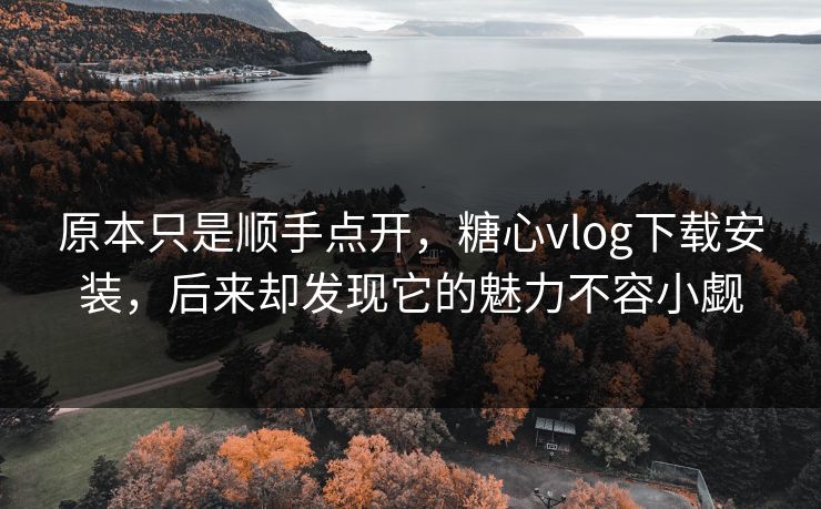 原本只是顺手点开，糖心vlog下载安装，后来却发现它的魅力不容小觑