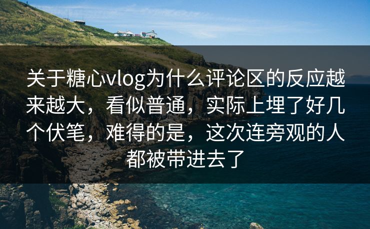 关于糖心vlog为什么评论区的反应越来越大,看似普通,实际上埋了好几个伏笔,难得的是,这次连旁观的人都被带进去了