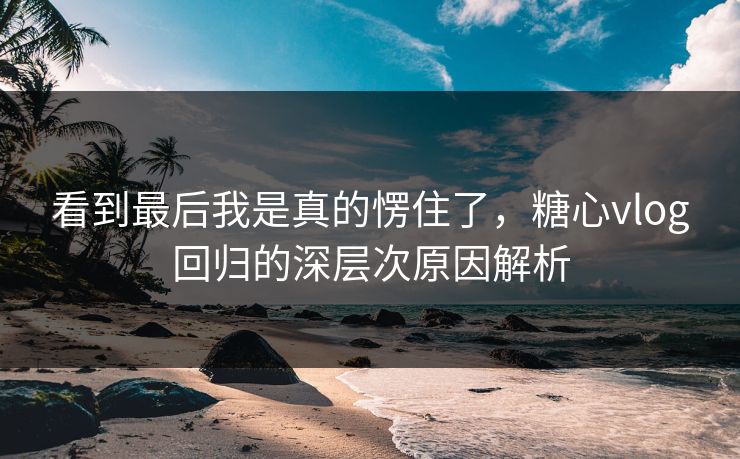 看到最后我是真的愣住了，糖心vlog回归的深层次原因解析