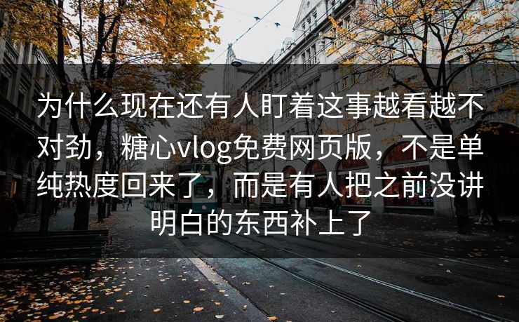 为什么现在还有人盯着这事越看越不对劲，糖心vlog免费网页版，不是单纯热度回来了，而是有人把之前没讲明白的东西补上了  第1张