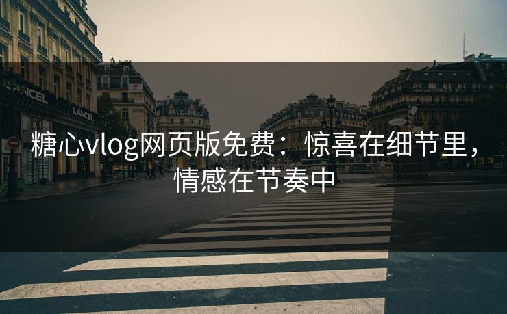 糖心vlog网页版免费：惊喜在细节里，情感在节奏中  第1张